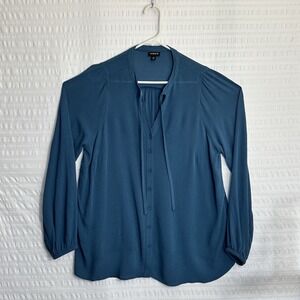 Torrid Size 00 Dark Teal Crinkle Gauze Peasant Button Up Beautiful Blouse Boho
